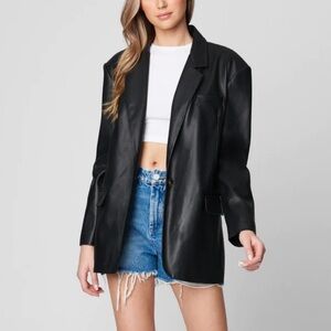 Blank NYC Leather Blazer
